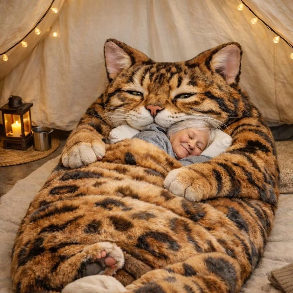 ♥️Valentine's Day Special🐱Giant Cat Shaped Bed– Soft, Warm & Purrfectly Cozy🐱